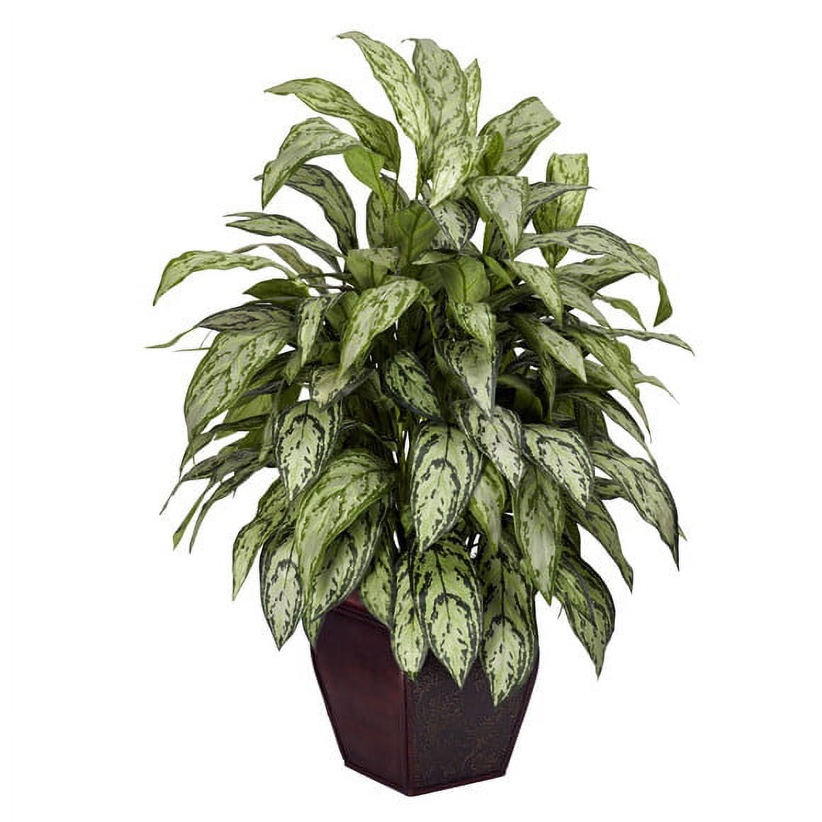 Nearly Natural Silver Queen with Decorative Planter Silk Floor Plant