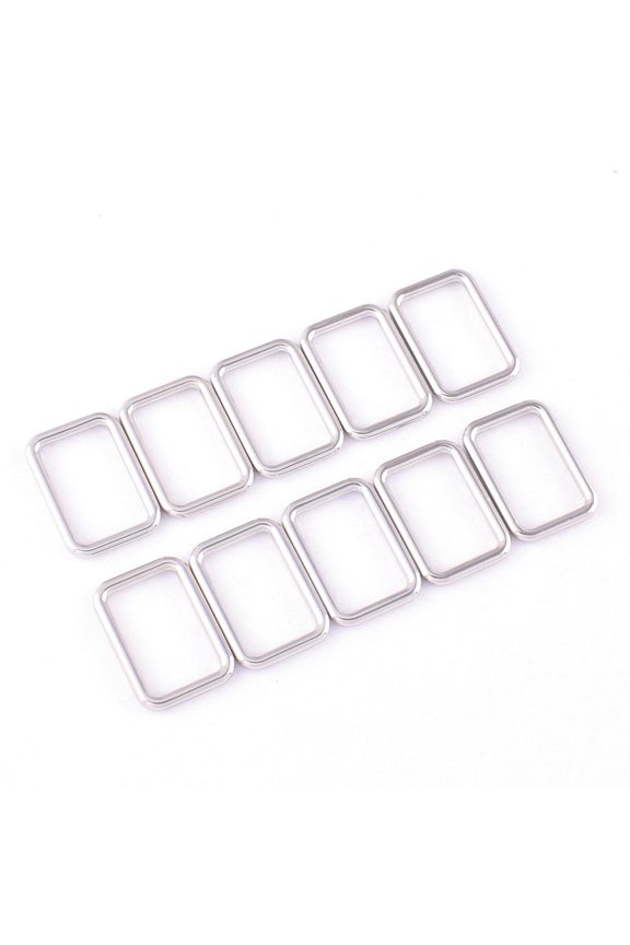 Silver Rectangle Rings Buckle Webbing Belt Buckle 1" Adjuster Square Connector Welded Charms for Jewelry Bag DIY Craft 20pcs