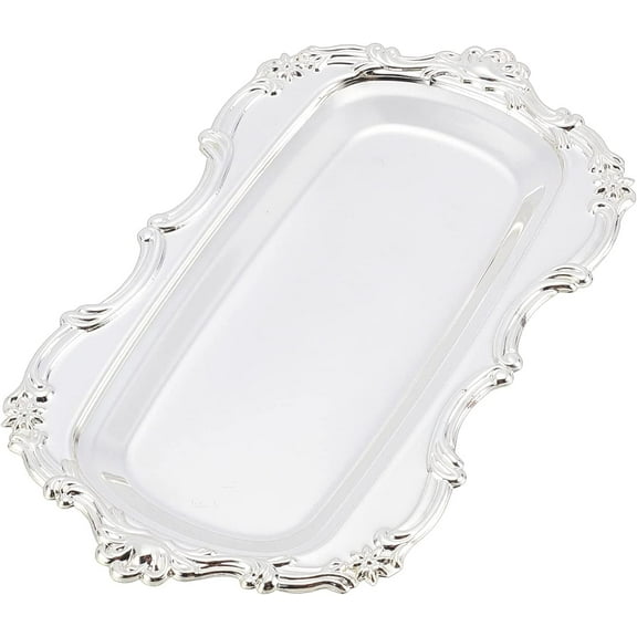 Silver Rectangular Ottoman Tray European Metal Tray for Holding Bathroom Appliances Shower Gel Towel or Holding Handmade Supplies Such as Beads Jewelry Metal fillers etc. diy Silver