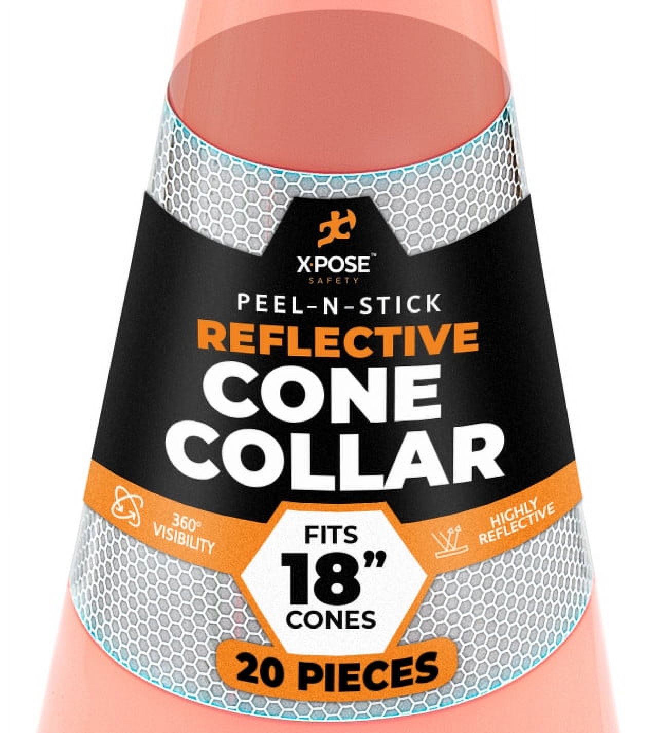 Silver Reflector Tape Cone Collar Set for Orange Traffic Cones 20