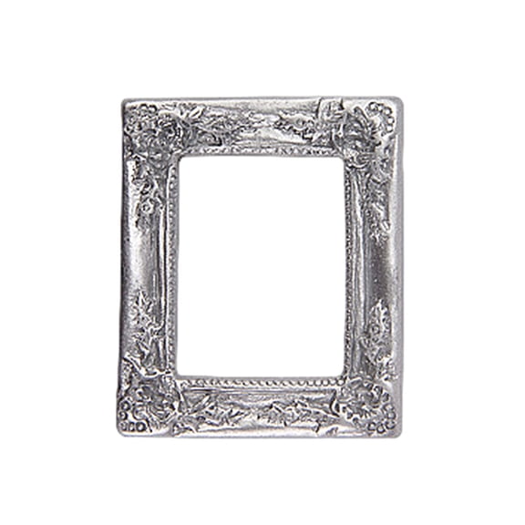 Silver Resin Mini House Photo Frame Antique Storage Rack Tabletop Decor 2.4X2Inch