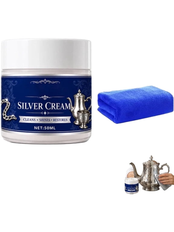 Silver Restoration Paste Cream - Professional Silver Polish & Cleaner Paste, Removes Tarnish and Oxidation From Jewelry, Silverware, Cutlery