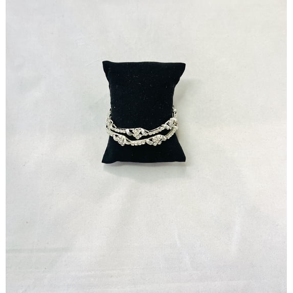 Silver Rhinestone Bangles