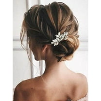 Silver Rhinestone Bride Hair Comb Bridal Wedding Hair Piece Crystal Hair Accessories for Women and Girls (A-Silver)