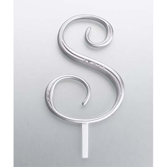 Lillian Rose 5.5" Silver Rhinestone Monogram-S Letter