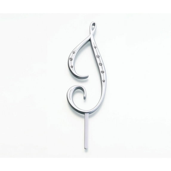 Lillian Rose Silver Rhinestone Monogram Large Letter I Cake Topper
