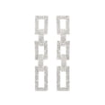 thumbnail image 1 of Silver Rhinestone Rectangle Chain Link Earrings, 1 of 1