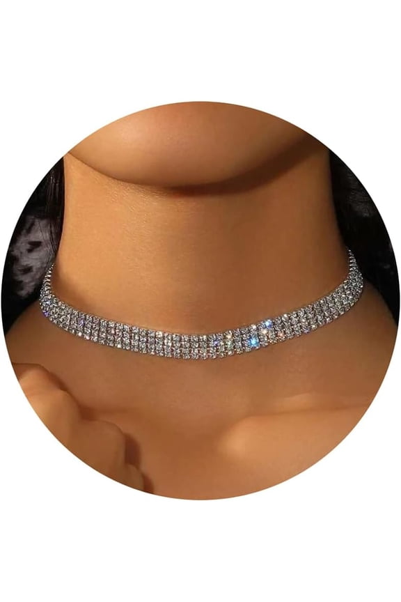 Silver Rhinestone Tennis Necklaces For Women, Dainty Adjustable Layered Twist Rope Cubic Zircon Diamond Butterfly Necklace, Iced Out Heart Jewelry Gifts[o7547]