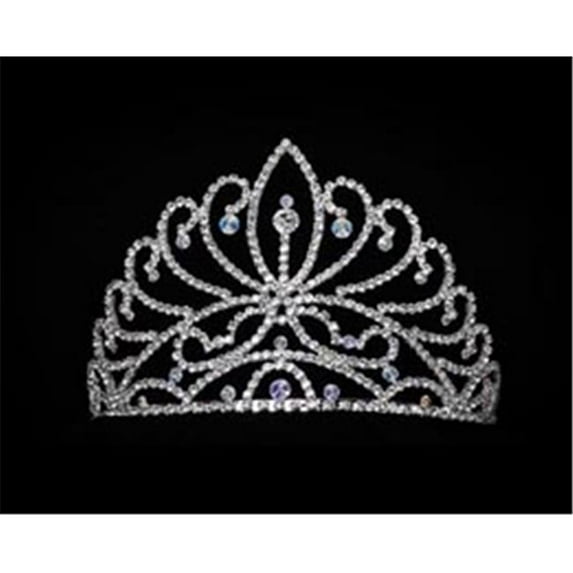 Silver Rhinestone Tiara - AB Stone