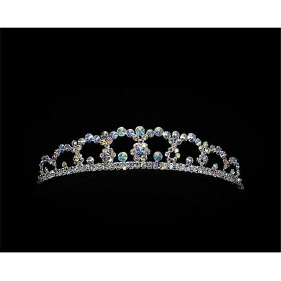 Silver Rhinestone Tiara - AB Stone