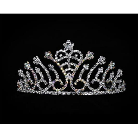 Silver Rhinestone Tiara - AB Stone