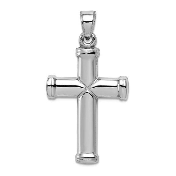 925 Sterling Silver Polished Hollow Reversible Religious Faith Cross Pendant Necklace 35x18mm Wide Pendant for Women