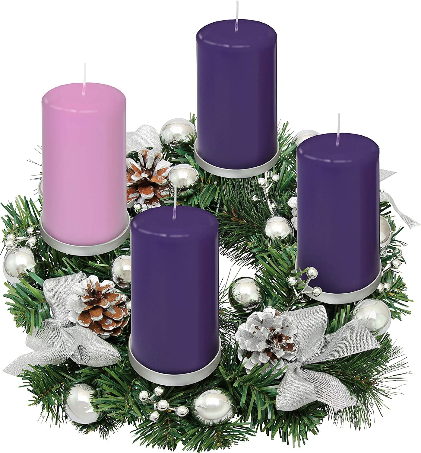 Fresh Advent Rings Silver Ribbon Advent Wreath Ring Candle Holder for Pillar Advent ...