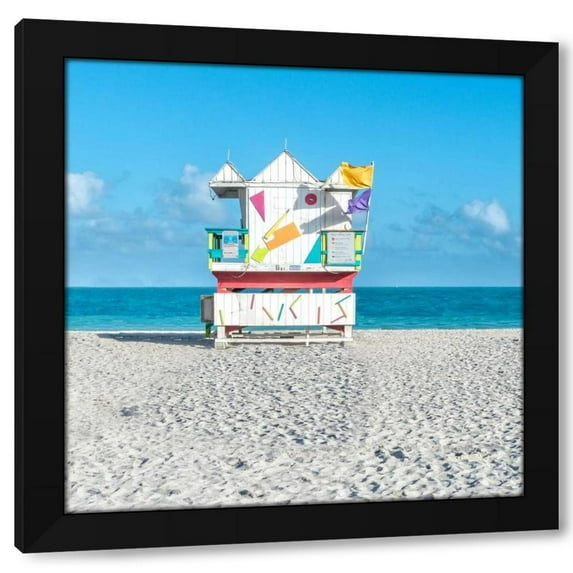 Richard Silver 15x15 Black Modern Wood Framed Wall Art Titled - Miami Beach V