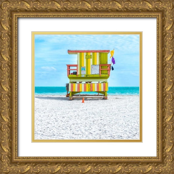 Silver, Richard 20x20 Gold Ornate Wood Framed with Double Matting Museum Art Print Titled - Miami Beach IX