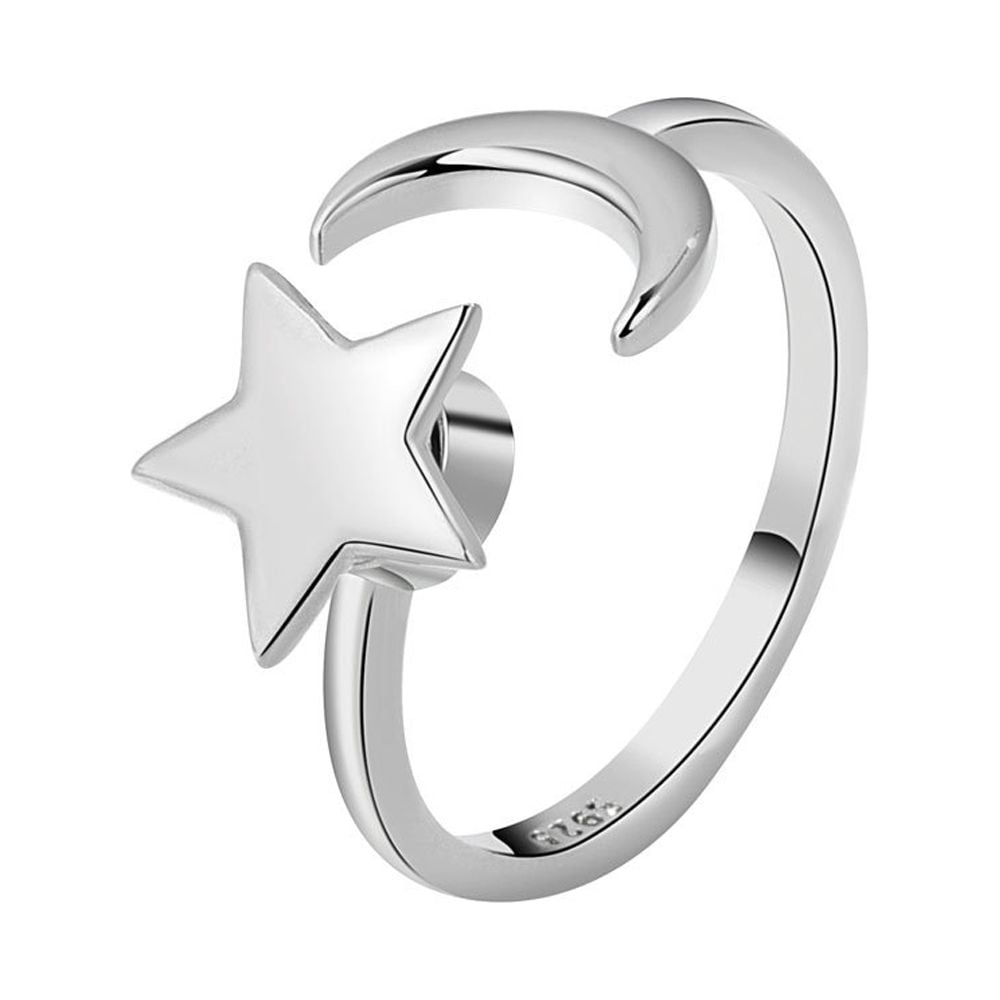 Silver Ring Anti Anxiety Fidget Ring Anxiety Ring With Spinning Star