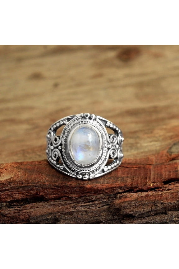 Silver Ring, Moonstone Ring, 925 Sterling, June Birthstone Jewelry, Handmade Jewelry, Statement ring