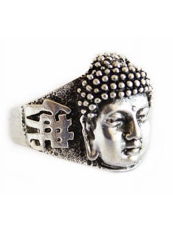 Silver Ring with Buddha Head
