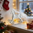 thumbnail image 1 of Silver Rocking Horse Statue, Desktop Ornament, Glitter Gold Horse Decoration Glass Blown Ornament, Home Office Desk Decor Bedside Pony Ornament, White Mane, Horse Collectible, Christmas Valentines, 1 of 6
