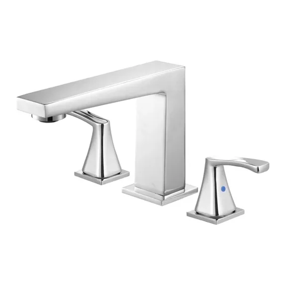 Silver Roman Tub Faucet Set with 3 Holes and Waterfall Design,Deck Mount 2-Handle Bath Tub Faucet for Pet Washing,Baby Care,and Adult Bathing