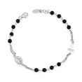 thumbnail image 1 of Silver Rosary Bracelet w/ Black Jades 7.5, 1 of 1