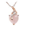 thumbnail image 1 of Silver Rose Quartz Heart Pendant Clavicle Chain - Women's Elegant Jewelry with Natural Crystal Accents, Perfect for Everyday & Special Occasions, 1 of 8