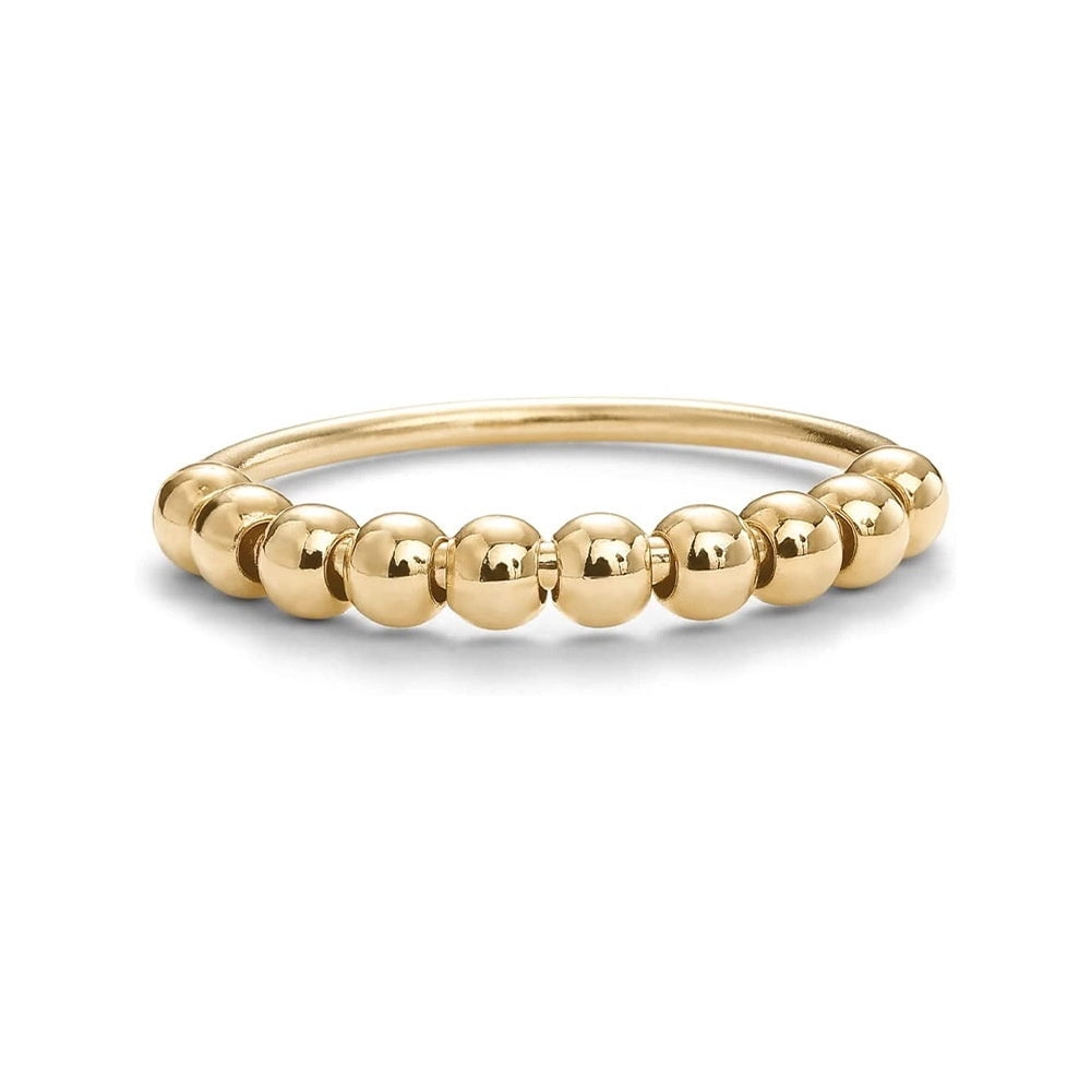 Silver Rotatable Ring, Wind Decompression Anxiety Ring, Decompression Ball Ring for Stress Relief, Stylish and Durable