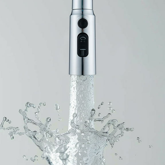 Silver Rotating Faucet Extender Multi-Function Spray Head Brass Construction Water Pressure Booster Adapter