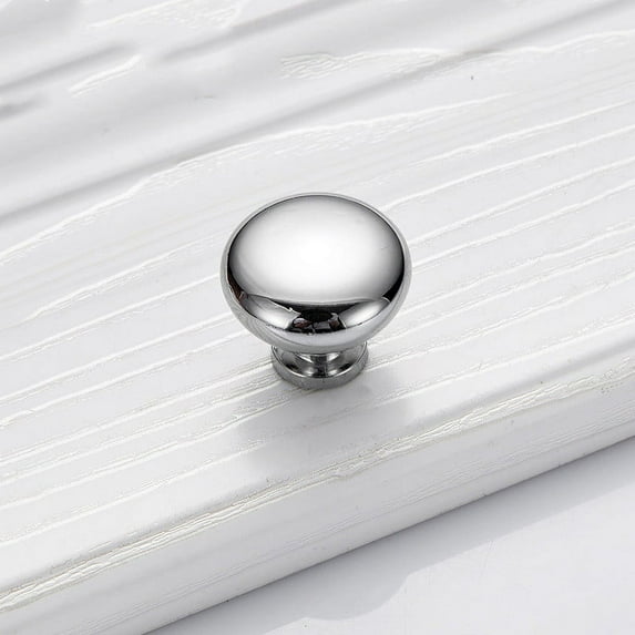 Silver Round Cabinet Knob 1.1" 10pack