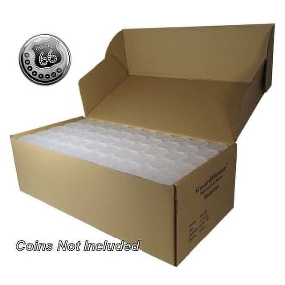 Silver Round Medallion Square Coin Tubes, Guardhouse, 39mm, 100