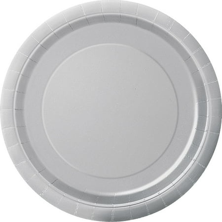 Silver Round Paper Dinner Plates - 7" (8 Pcs) - Eco-Friendly & Disposable Tableware - Perfect for Celebrations, Weddings & Gatherings