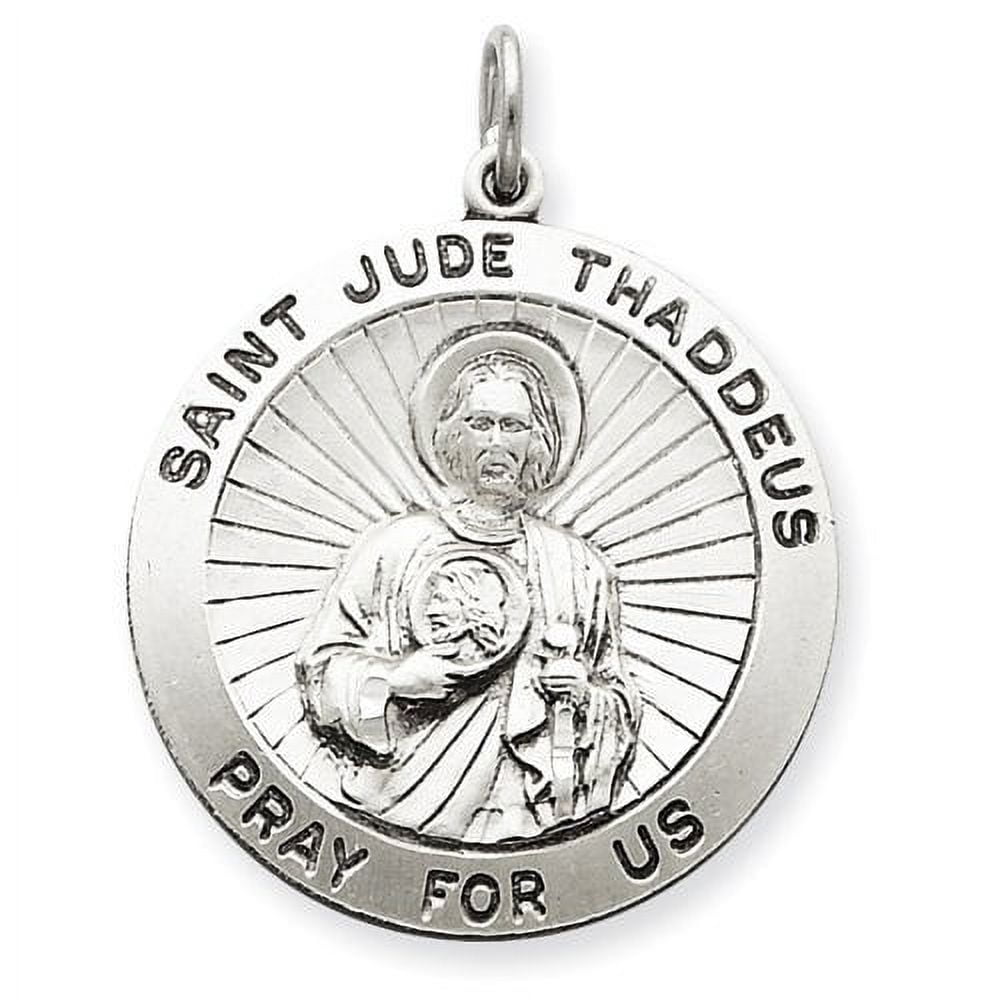 Silver Round Saint Jude Medals - 1 Inch Wide X 1 Inch Tall - Sterling ...