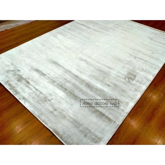 Silver Rug Loomed Viscose Rugs For Bedroom Solid Area Rug Prince Carpet Palace Hand made Rug (6'x9', 8'x10', 8'x11', 9'x12', 9'x13', 10'x14', 11'x15', 12'x15')