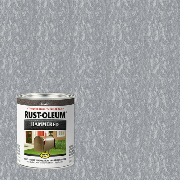 2 Pack, Silver, Rust-Oleum Stops Rust Hammered Paint- Quart