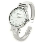 Silver SL Metal Band Slim Case Womens Bangle Cuff Watch