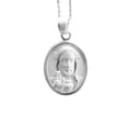 thumbnail image 1 of Silver Sacred Heart Oval Necklace 18-inch, 1 of 4