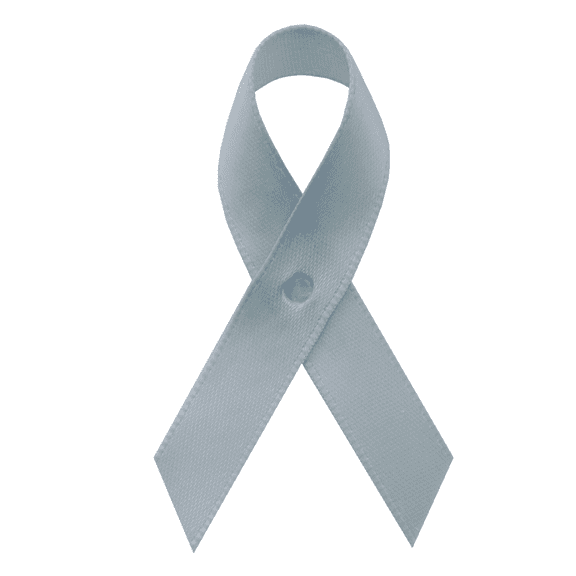 Silver Satin Awareness Ribbons - Bag of 250 Lapel Ribbons w/ Safety Pins