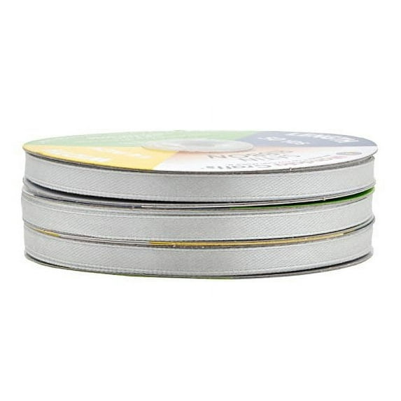 Silver Satin Ribbon 1/4 Inch 150 Yards for Gift Wrapping, Weddings, Hair, Dresses, Blanket Edging, Crafts, Bows, Ornaments; by Mandala Crafts