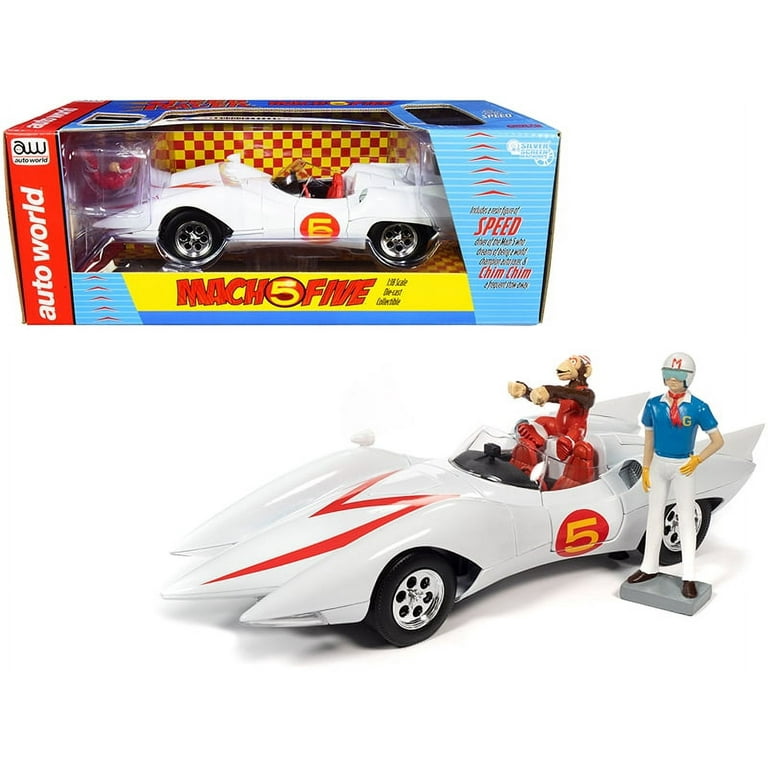 Collector's Toy: Autoworld's Mach 5 White with Chim-Chim Monkey