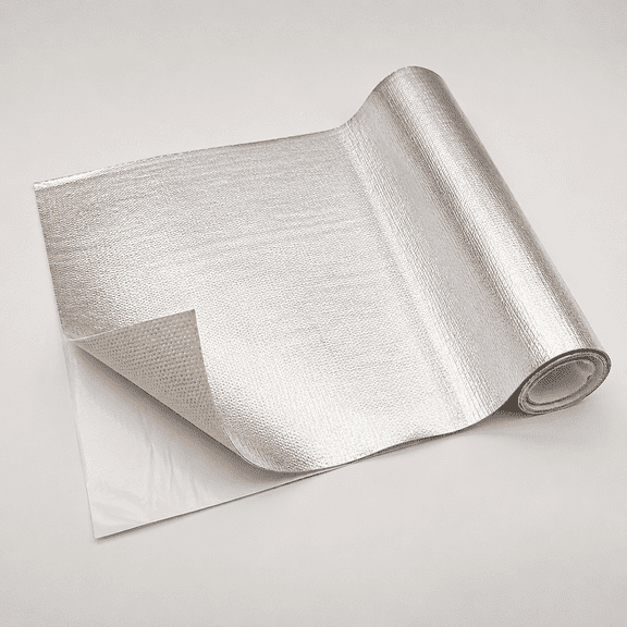 Silver Self-Adhesive Aluminized Fiberglass Cloth Heat Shield Blanket/Wrap Sheet Aluminum Backed Thermal Reflective Insulation Barrier Firewall (Heat Resistant, Tape-Like Adhesion)