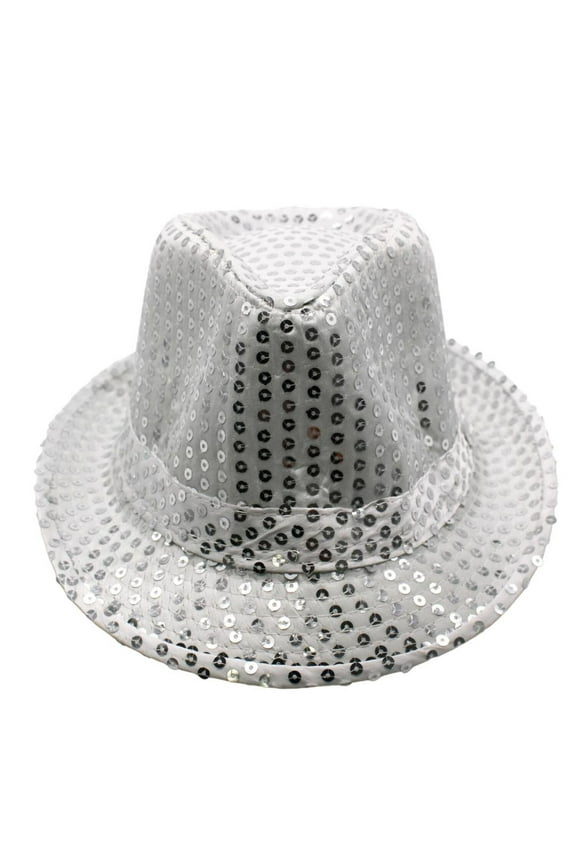 Silver Sequin Fedora (Each)
