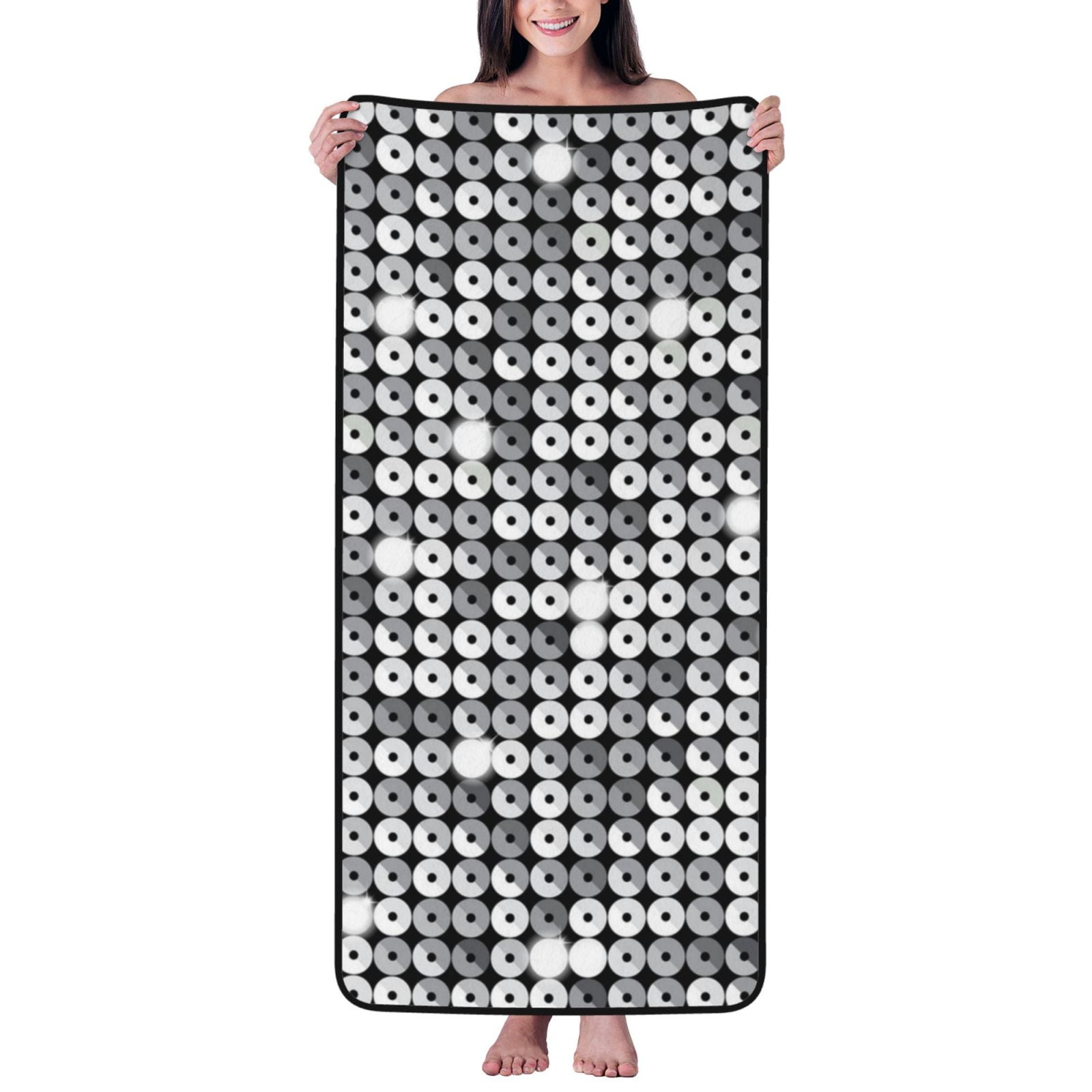 Silver sparkle towels hotsell