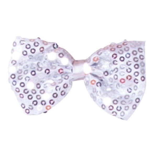 Silver Sequined Bow Tie