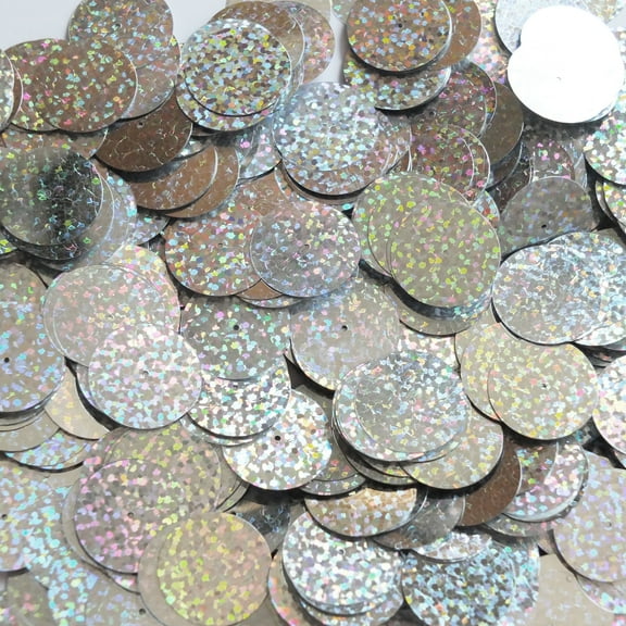 Silver Sequins 20mm Hologram Glitter Multi Reflective Metallic Made in USA