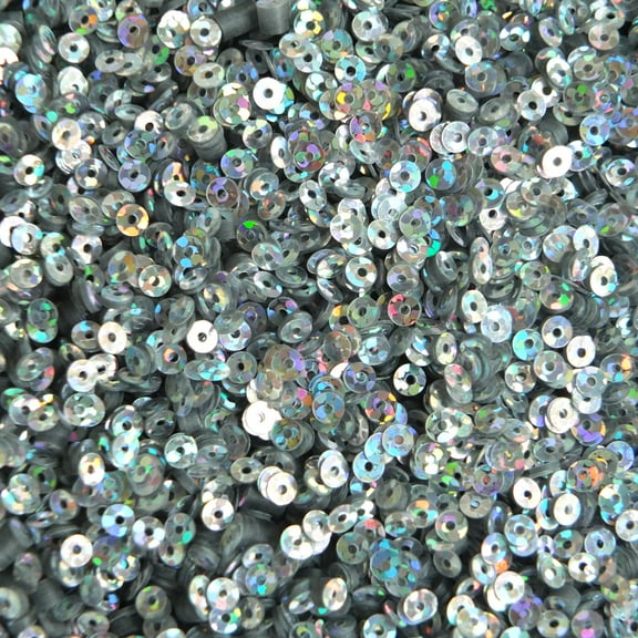 Silver Sequins 3mm Hologram Glitter Multi Reflective Metallic Made in USA