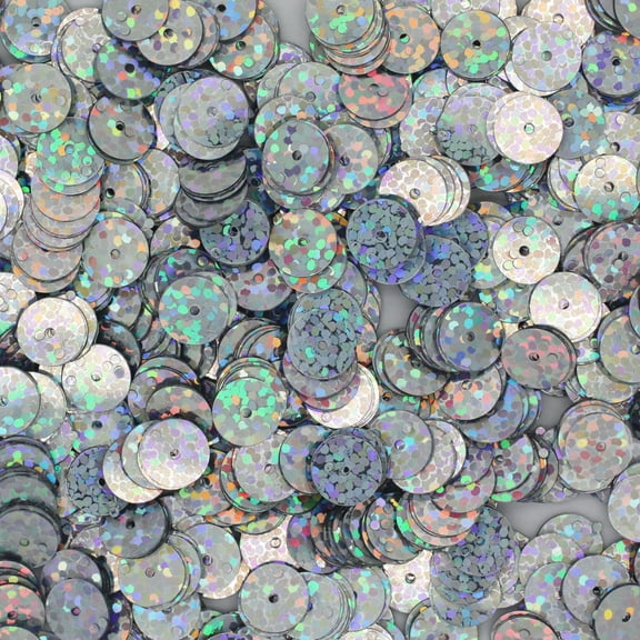 Silver Sequins 8mm Hologram Glitter Multi Reflective Metallic Made in USA