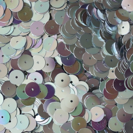 Silver Sequins 8mm Metallic Iris Rainbow Made in USA
