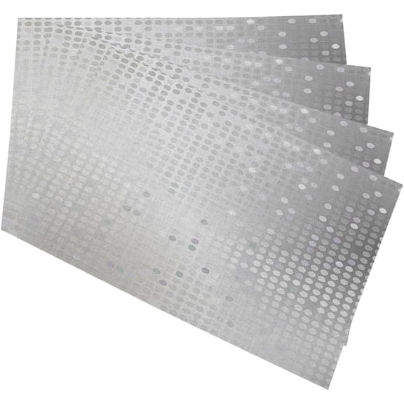 Silver Sequins Cloth Placemats Linen Dinner Mats Shiny Dot Bright Wipeable Set of 4 Placemats Table Pads Indoor Table Protectors Non Slip,12 * 18 Inch