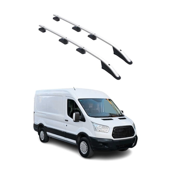 Roof Racks Side Rails Alu for Ford Transit 2015-2026 Gray 2 Pcs L2 Regular