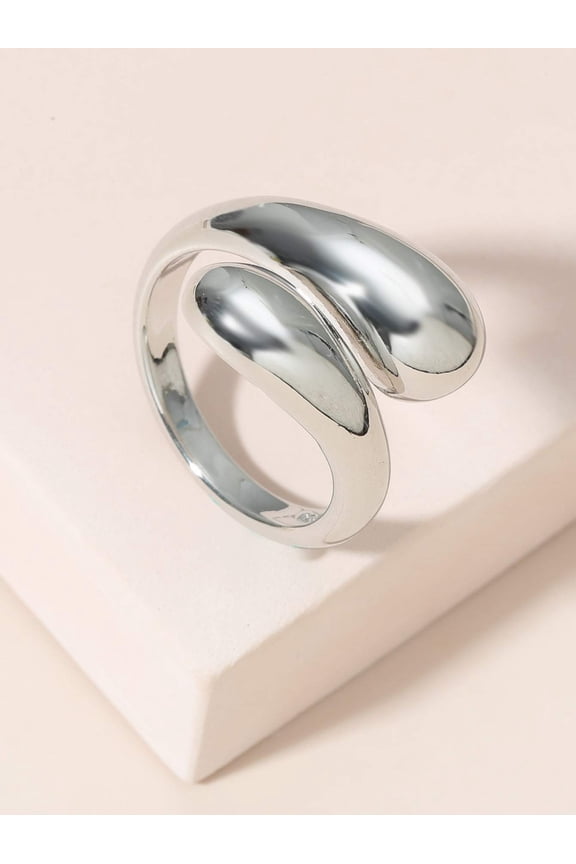 Women's Fashion Jewelry Adjustable Ring Trendy Silver Alloy Ring with Beautiful Design Great Gift for Her Included One